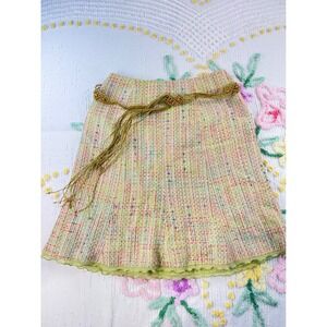 Worthington Tweed A-Line Skirt Women's Size 8‎  Multi Color Textured Belted